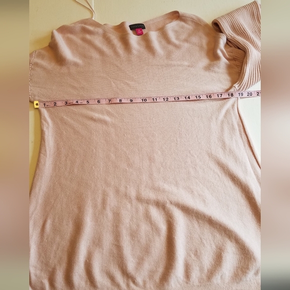 Vince Camuto Modal Blend Top Ribbed Bell Long Sleeves Size Medium Pink - Picture 9 of 14